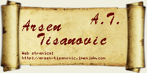 Arsen Tišanović vizit kartica